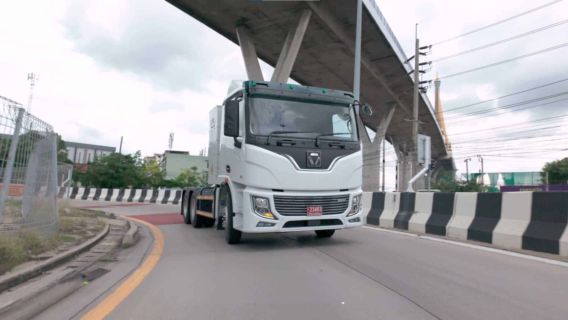 Different types of electric trucks lined up for comparison
